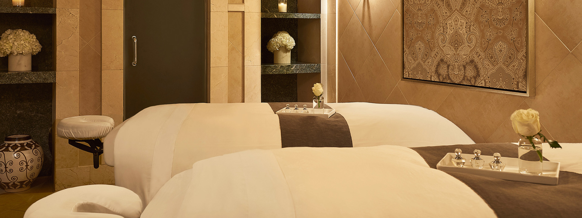 The quiet cocoon of a spa treatment room